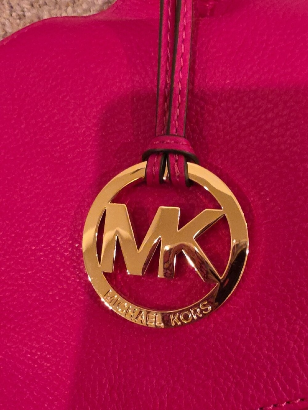 Michael Kors Austin Hobo Pink Pebbled Leather Shoulder Bag with Gold Hardware - Picture 7 of 15